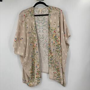 Matilda Jane Boho Floral Neutral Print Kimono Women’s Small Oversized